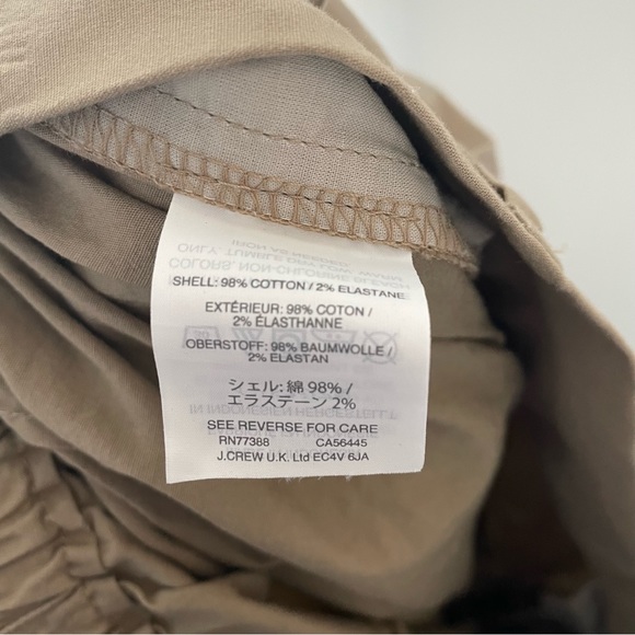 J. Crew Wide Leg Trousers Cotton Pants Khaki Pockets Womens Size 4 - Picture 5 of 5